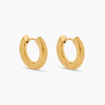 Créoles en acier inoxydable plaqué à l'Or 18K.